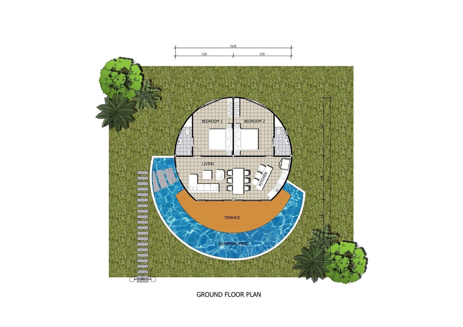 Bahagia Villas: Illustrative villa floor plan