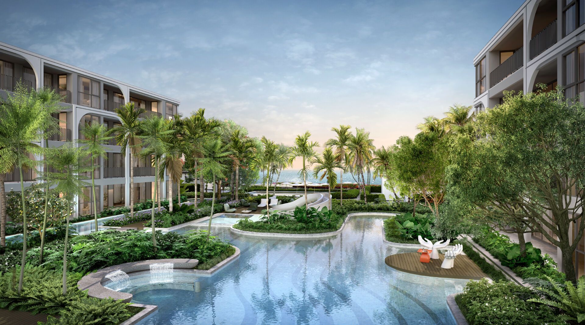The Standard Residences Hua Hin: Piscine et plage aménagée